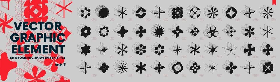 Collection of strange wireframes 3d geometric shapes, Vector abstract graph.. Stock-Illustration