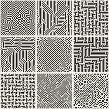 Collection of striped seamless geometric patterns. 스톡 일러스트