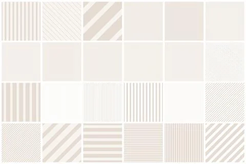 Collection of striped seamless geometric patterns. Beige simple textures Stock Illustration