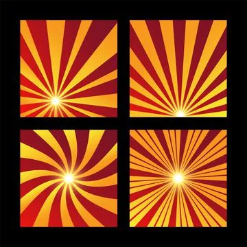 Collection of striped sunburst pattern background.Retro striped sunburst Stock Illustration