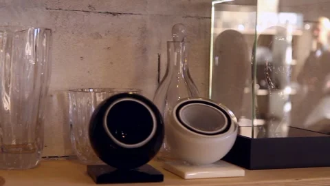 Collection of stylish glassware Stock Footage 247900906