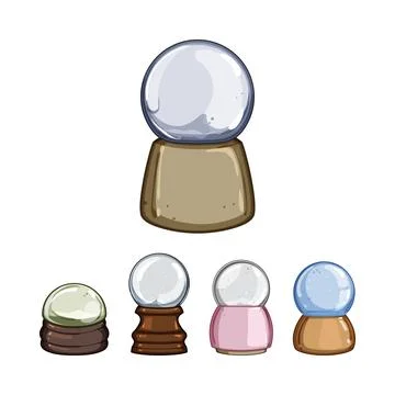 Collection of stylized empty snow globes and crystal balls Stock Illustration