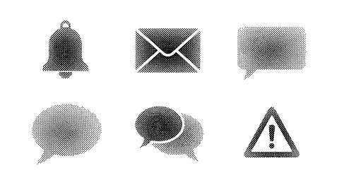 A collection of stylized icons with geometric patterns and unique shapes Illustrazione stock