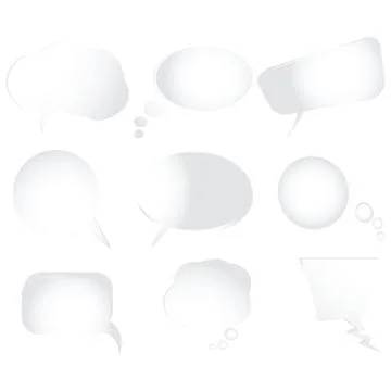 Collection of stylized text bubbles, vector isolated objects on white Coll... Stock Photos