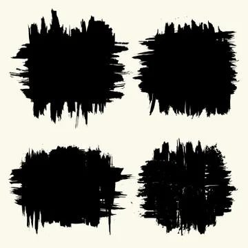A collection of substrates and backgrounds created by black paint, strokes Stock Illustration