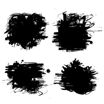 A collection of substrates and backgrounds created by black paint Stock Illustration