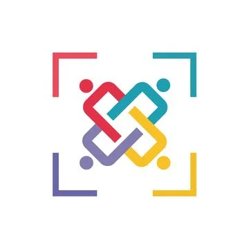 A collection of successful Unity logo designs Stock-Illustration