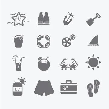 Collection of summer Stock Illustration