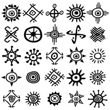 Collection of sun symbols Stock Illustration