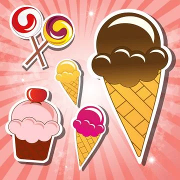 Collection of sweets, vector Stock Illustration