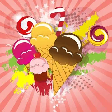 Collection of sweets, vector Stock Illustration