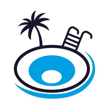 Collection of swimming pool logo design template. inspirations swimming pool log Illustration