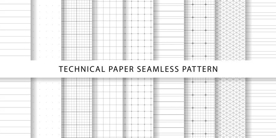 Collection of technical paper seamless pattern イラスト素材