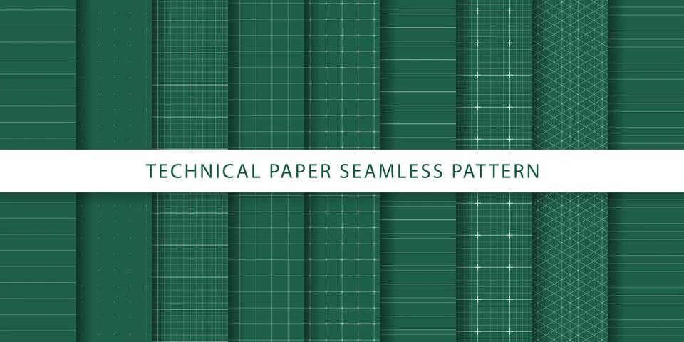 Collection of technical paper seamless pattern 스톡 일러스트
