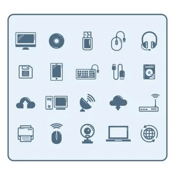 Collection Of Technology Devices Illustrazione stock