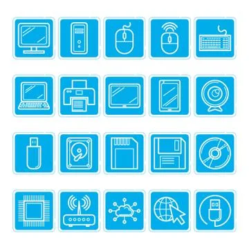 Collection Of Technology Devices Illustrazione stock