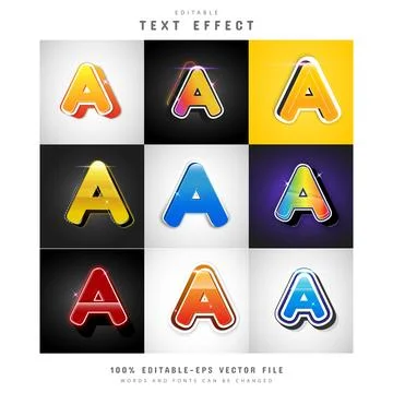 Collection of text effect vector designs Stock Illustration