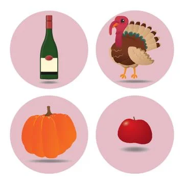 Collection Of Thanksgiving Items Stock-Illustration