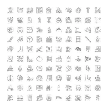 Collection of thin line icons for mobile app and web design Stock Illustration