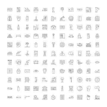 Collection of thin line icons for modern interface Illustrazione stock