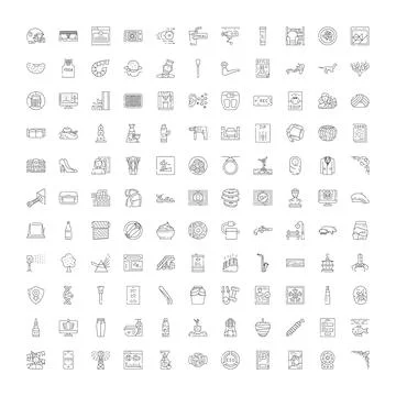 Collection of thin line icons for user interface design Stock Illustration