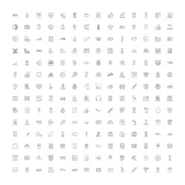 Collection of thin line icons for various concepts イラスト素材