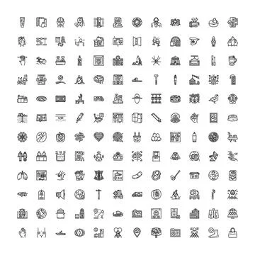 Collection of thin line icons for web and mobile app design Stock Illustration