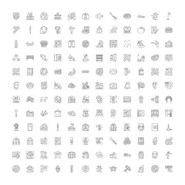 Collection of thin line outline web icons Stock Illustration