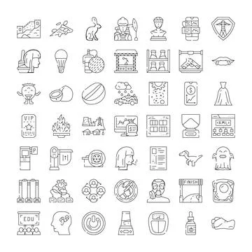 Collection of thin line universal icon set Stockillustratie