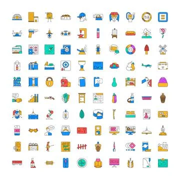 Collection of thin line universal icons Ilustración de archivo