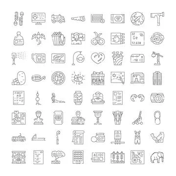 Collection of thin line universal vector icons set 스톡 일러스트