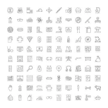 Collection of thin line universal vector icons 스톡 일러스트