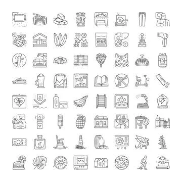 Collection of thin line universal vector icons Stock Illustration