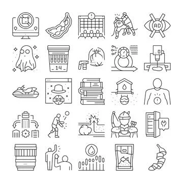 Collection of thin line web vector icons set イラスト素材