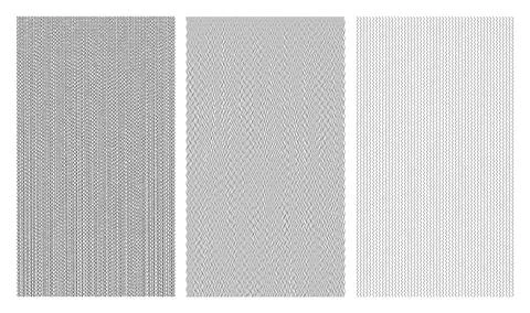 Collection of three black and white abstract vertical wavy zigzag and cross.. Stock Illustration