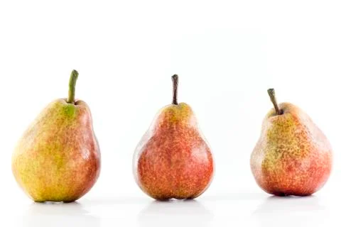 Collection of three pears Stock Photos