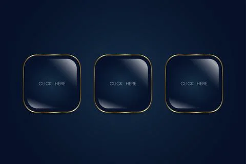 Collection of three Premium web buttons with elegant typography and a polis.. Stock Illustration