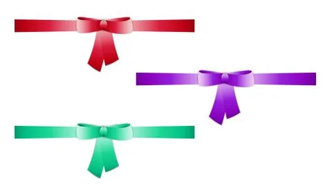 Collection of the three ribbons Stock Illustration