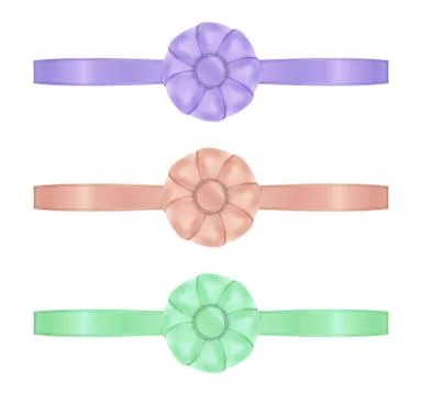 Collection of the three ribbons Stock Illustration