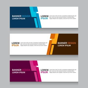 Collection three square horizontal business banner set templates. Clean mod.. Stock-Illustration