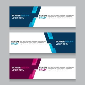 Collection three square horizontal business banner set templates. Clean mod.. Stock Illustration