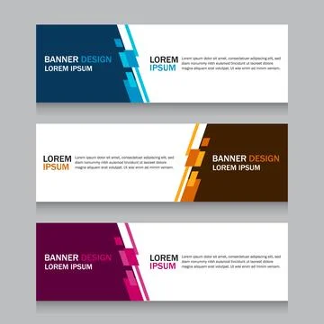 Collection three square horizontal business banner set templates. Clean mod.. Stock Illustration