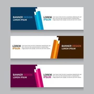 Collection three square horizontal business banner set templates. Clean mod.. Stock Illustration