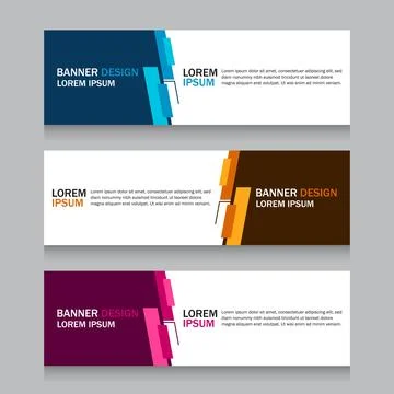 Collection three square horizontal business banner set templates. Clean mod.. Stock Illustration