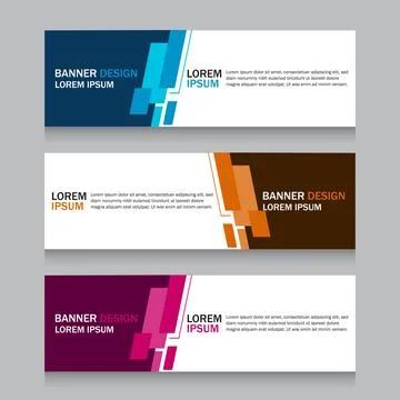 Collection three square horizontal business banner set templates. Clean mod.. Stock Illustration