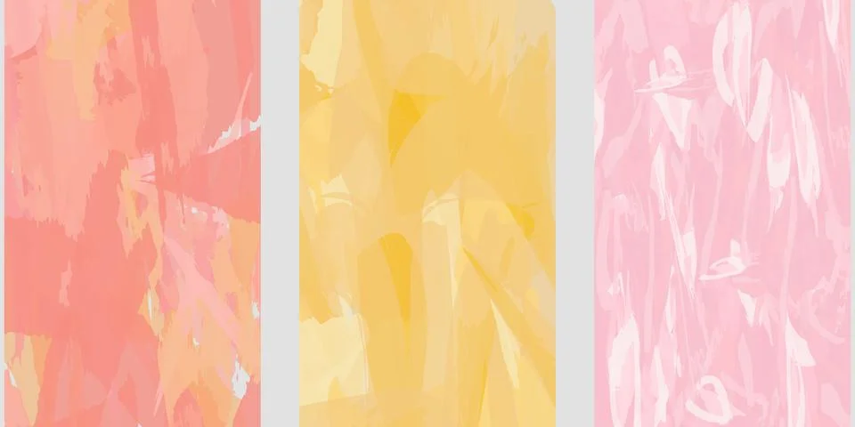 A collection of three vertical rectangular backgrounds featuring artistic, la Stock Illustration