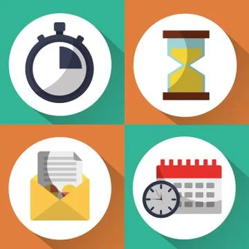 Collection time clock hour plan service work Stock-Illustration