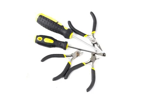 Collection of tools on a white background 写真素材