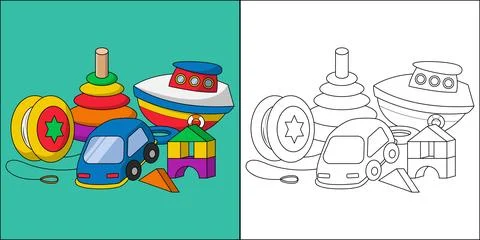 Collection of toys vector illustration Stock Illustration