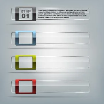 Collection of transparent glass frames - place for text Stock Illustration